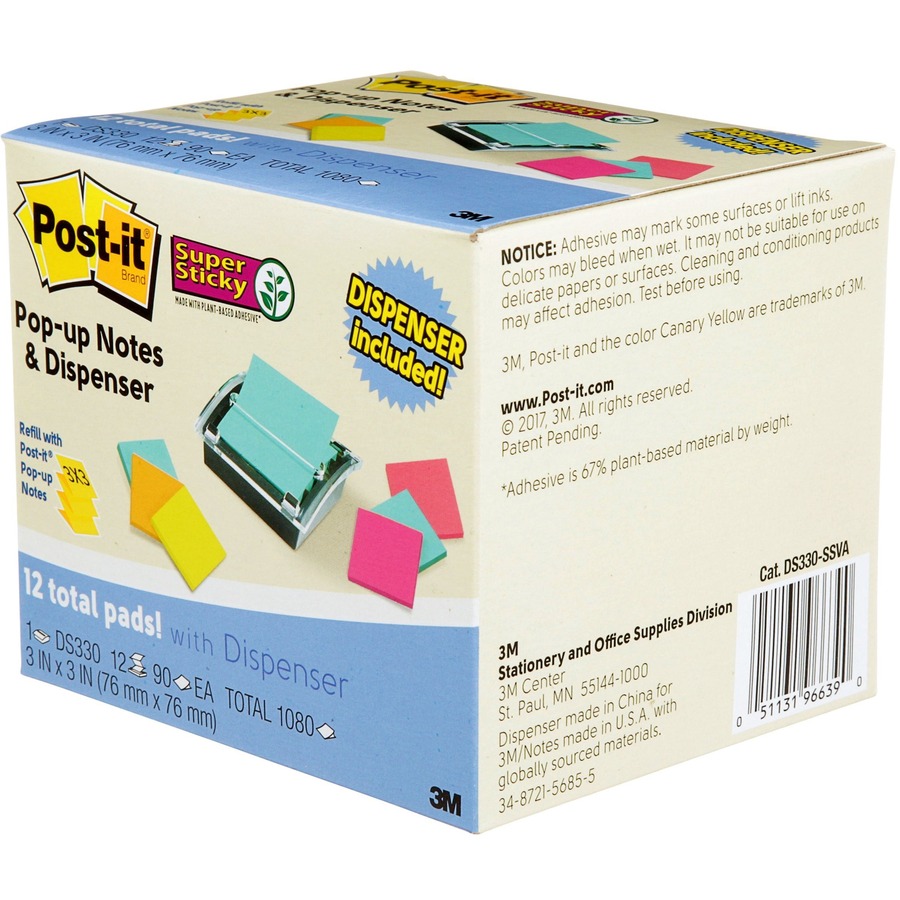 Postit® Super Sticky Dispenser Notes and Dispenser Adhesive Notes