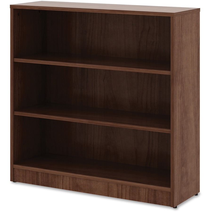 Lorell Walnut Laminate Bookcase 36" Height x 36" Width x 12" Depth
