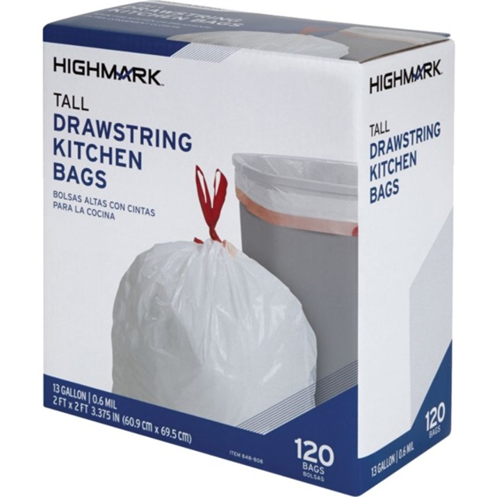 Highmark Trash Bags, 13 Gallons, Box Of 120 Bags Complete Office