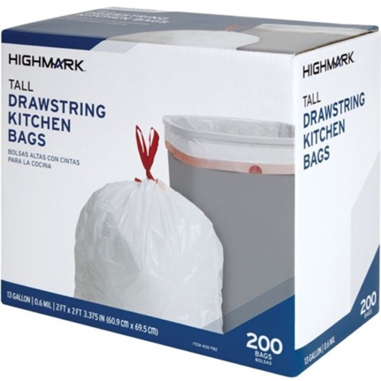 Highmark Trash Bags, 13 Gallons, Box Of 200 Bags Complete Office