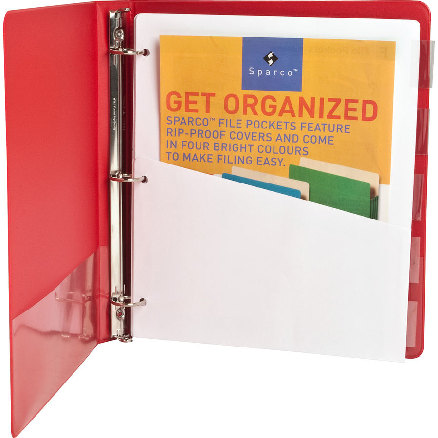 Sparco Ring Binder Pocket Tab Dividers with Pocket