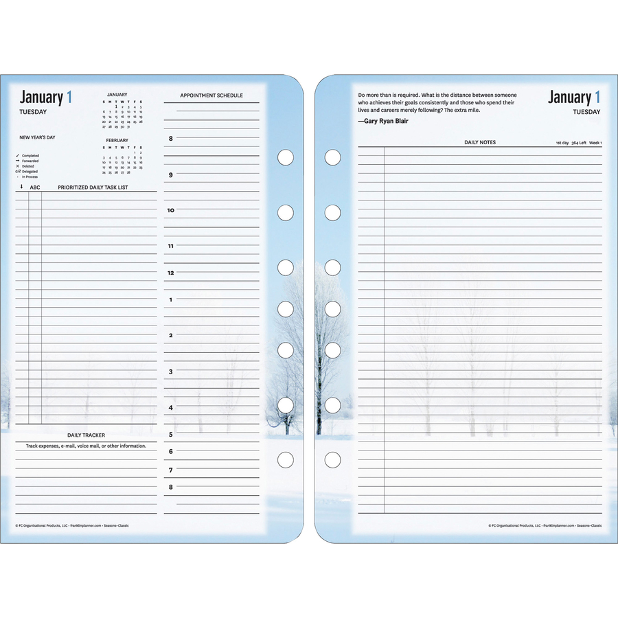 Franklin Covey Seasons 2PPD Daily Planner Refill FDP37622