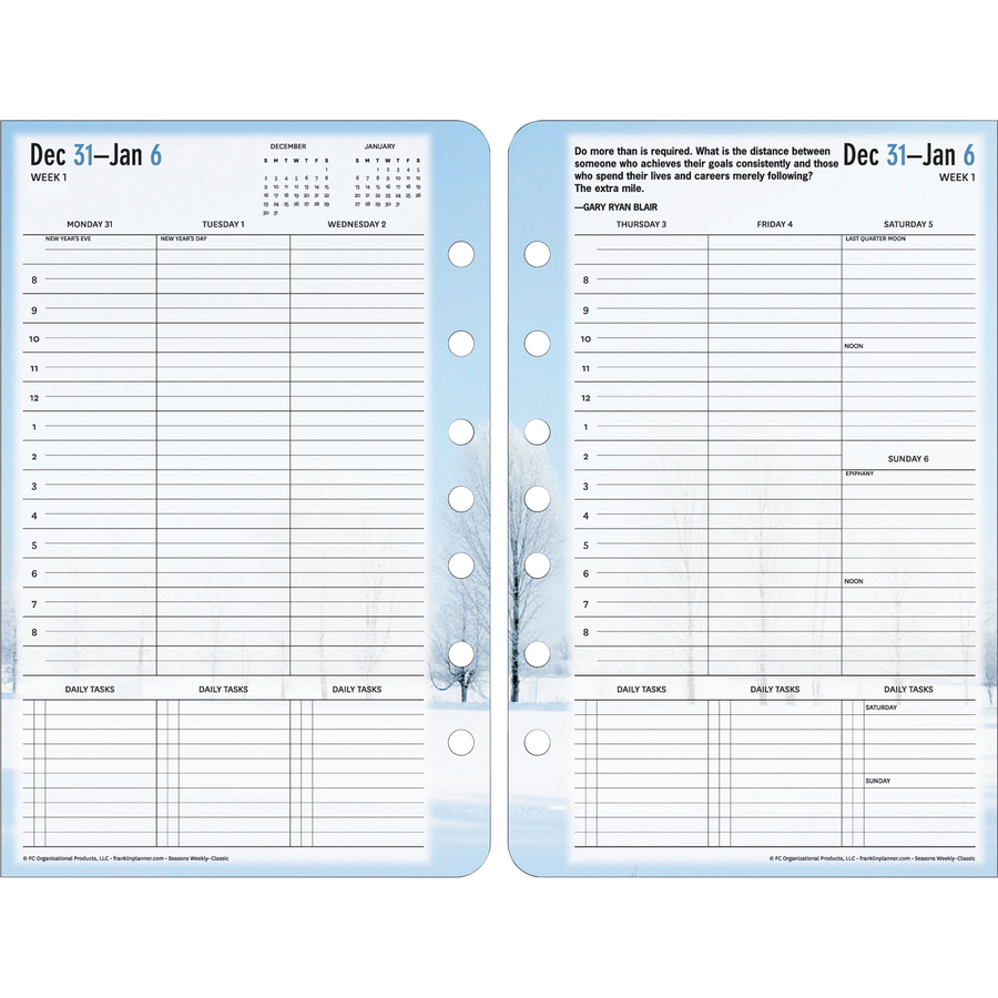 Franklin Covey Seasons 2PPW Weekly Planner Refill FDP37624