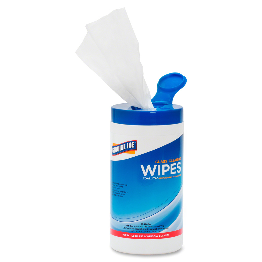 GJO10476EA Genuine Joe Genuine Joe Glass Cleaning Wipes Wipe 6