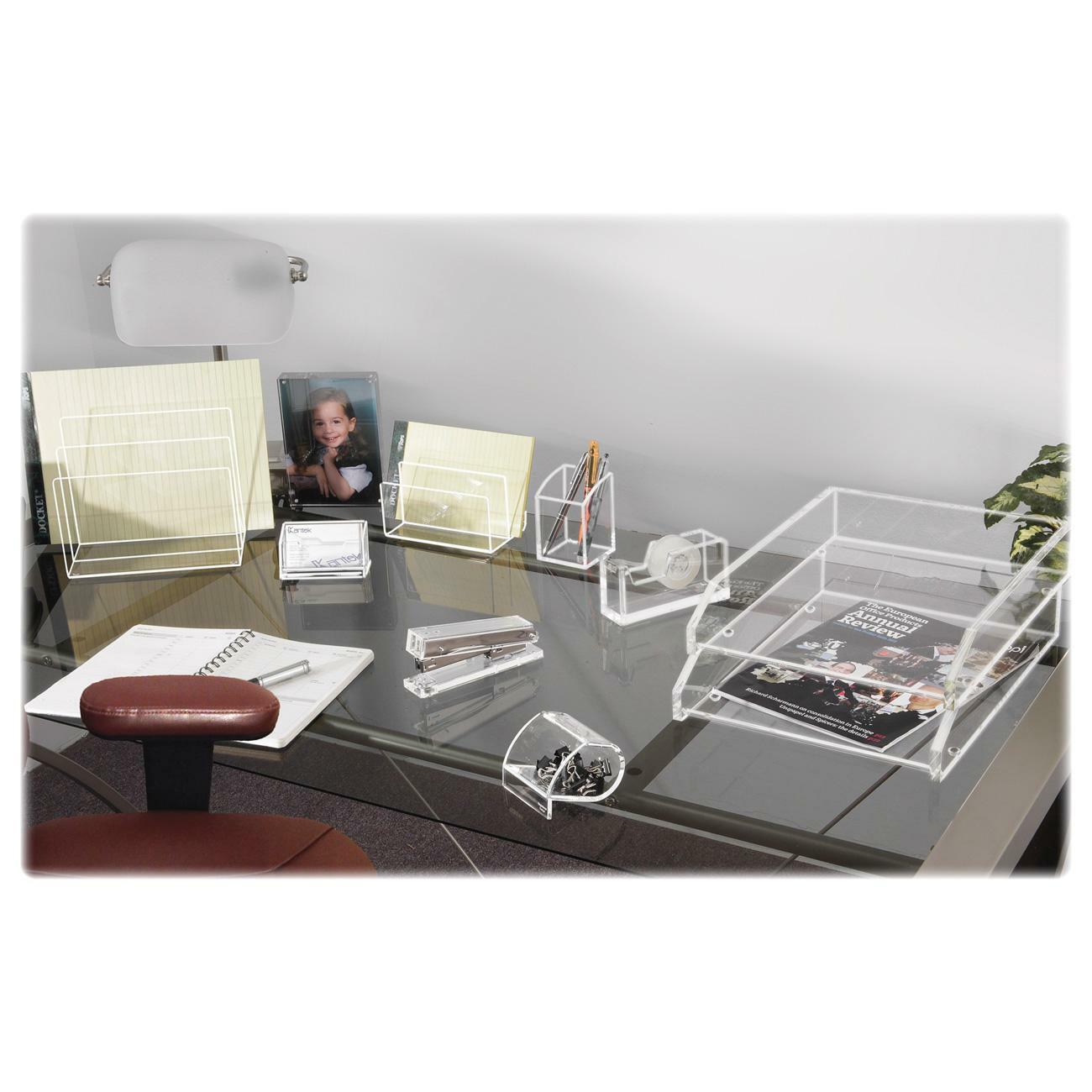 Kantek Acrylic Double Letter Tray Letter Trays Kantek, Inc