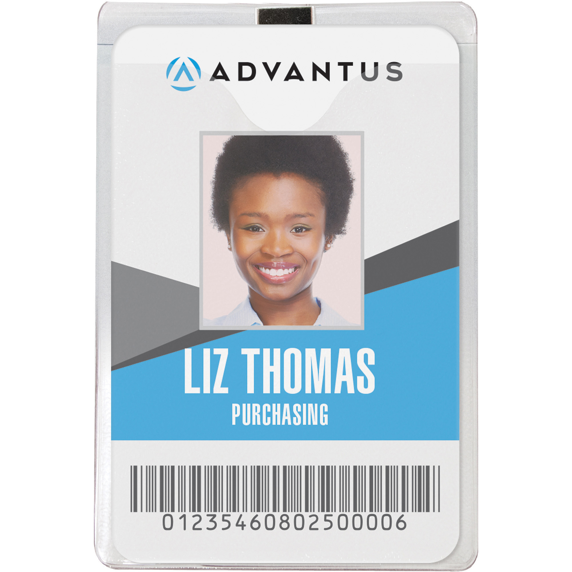 Advantus Vertical Badge Holder with Clip Name Badge Holders