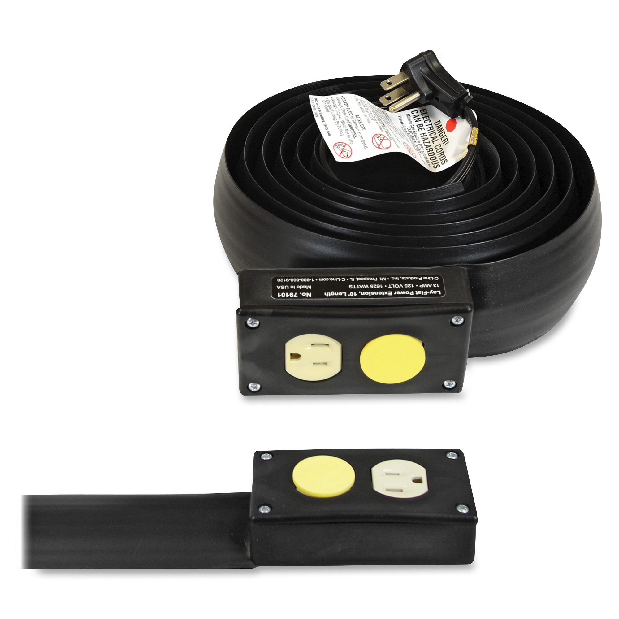 CLine LayFlat Power Extension and Cord Cover Extension Cords C