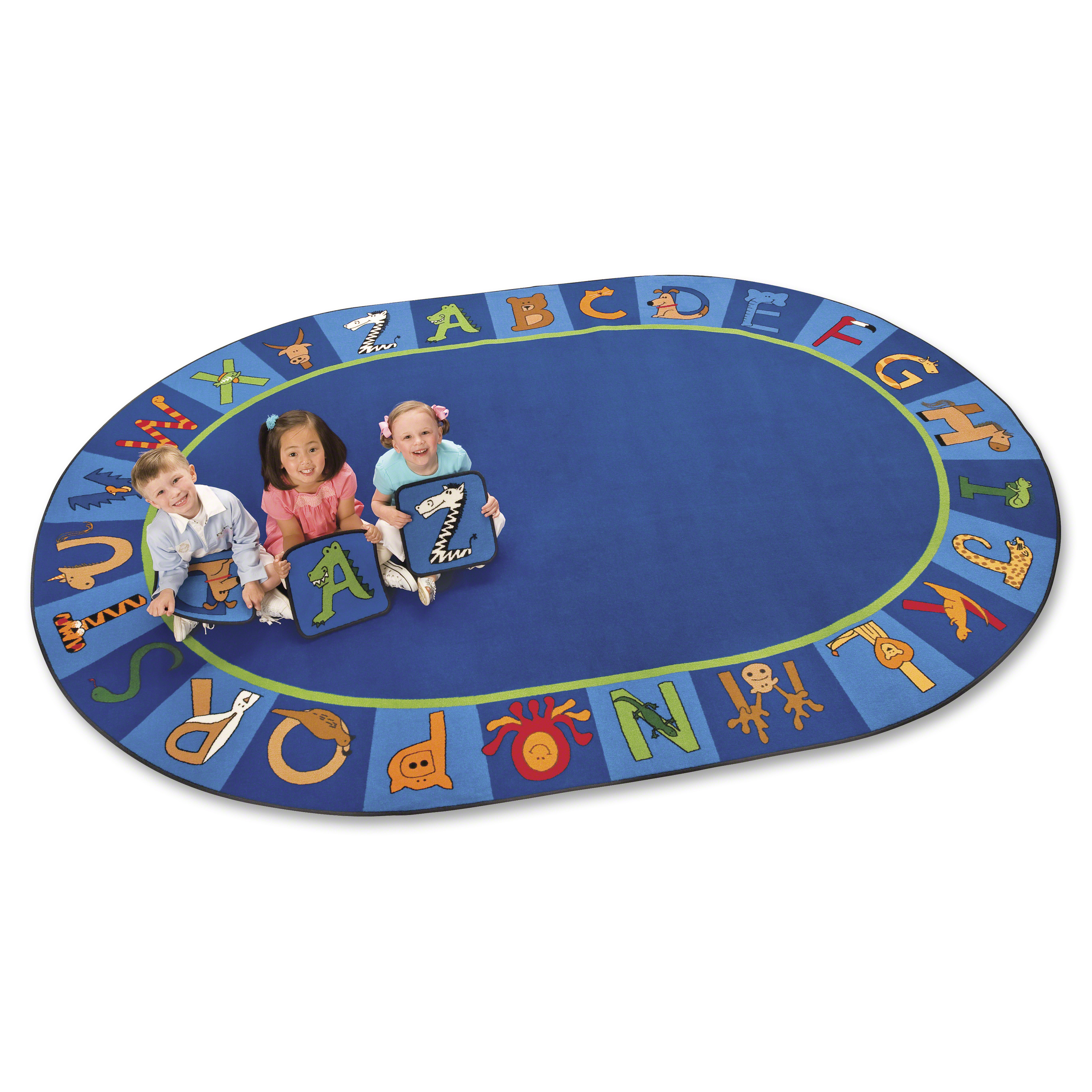 Carpets for Kids A to Z Animals Oval Area Rug Rugs & Mats Carpets for Kids