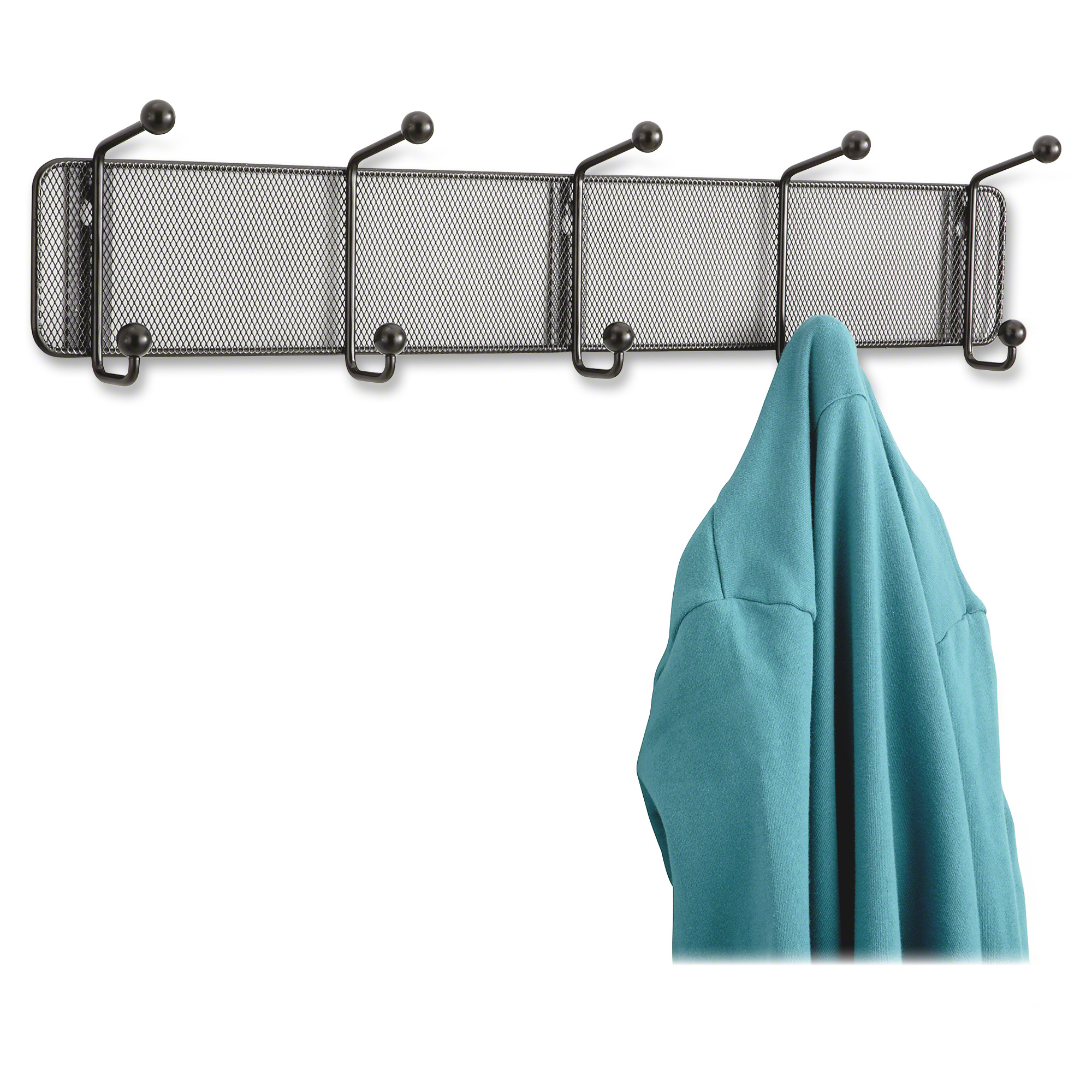 Safco Onyx 5hook Steel Mesh Wall Rack Coat/Garment Racks Safco
