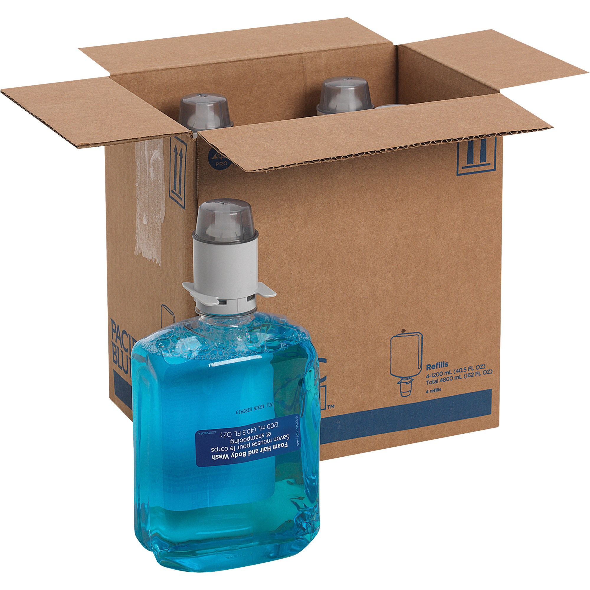 Pacific Blue Ultra Hair And Body Wash Manual Dispenser Refills Hand