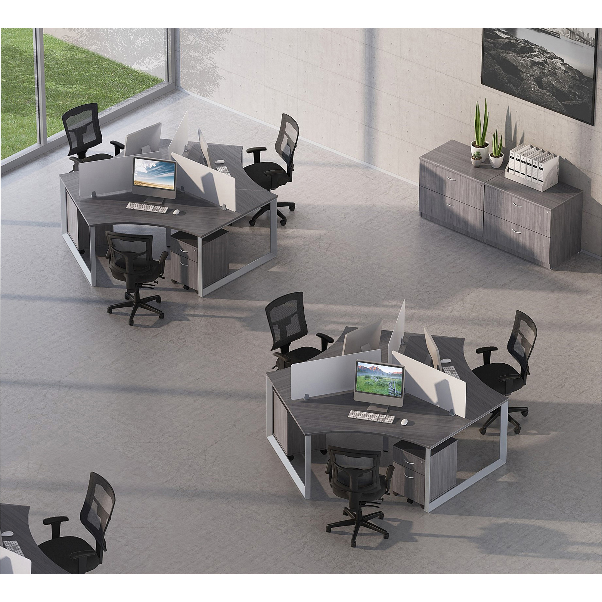 Lorell Relevance Series Charcoal Laminate Office Furniture Pedestal 2