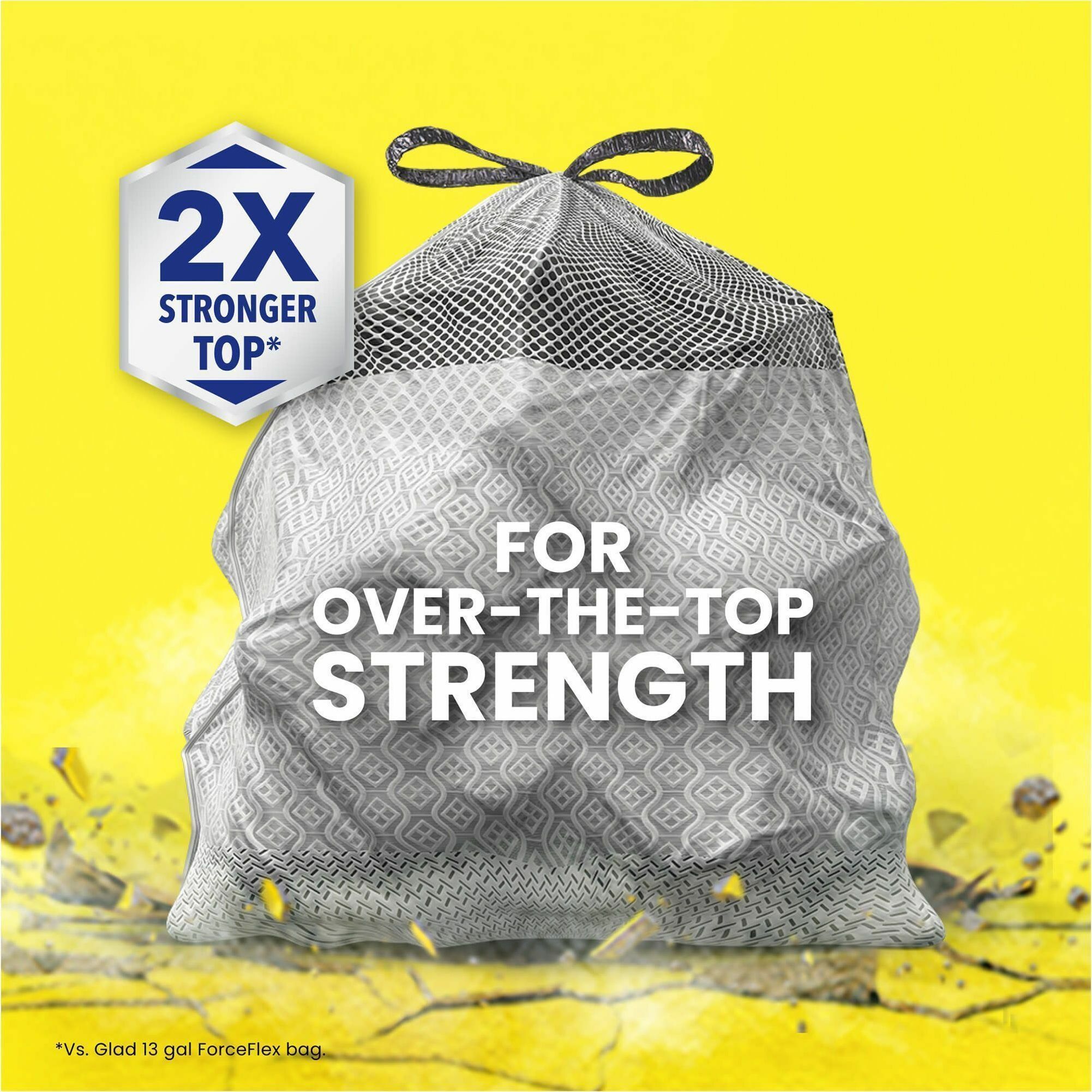 Glad ForceFlexPlus Tall Kitchen Drawstring Trash Bags Sanitary Napkin
