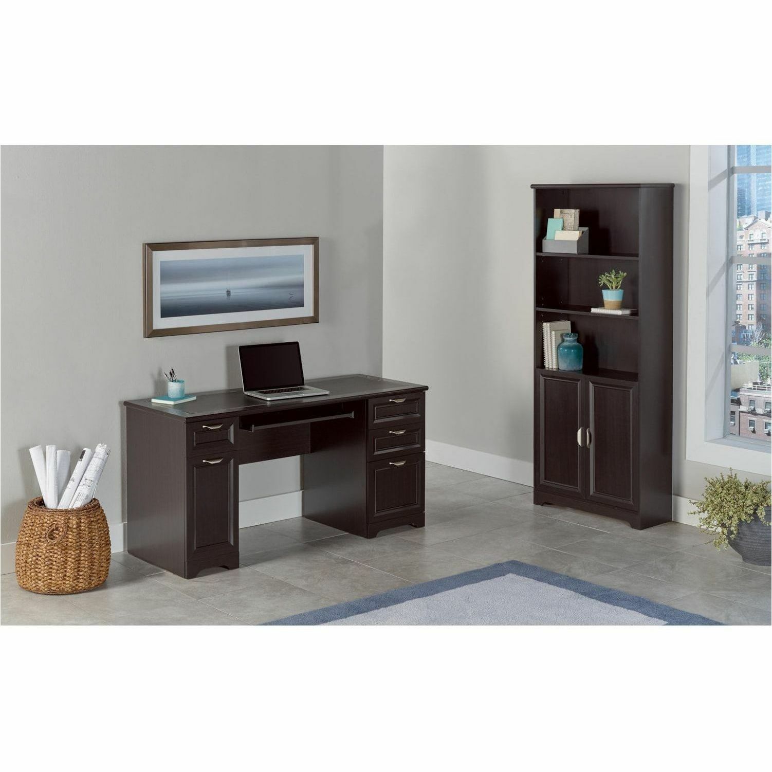 Realspace® Magellan 59"W Manager's Computer Desk, Espresso Executive