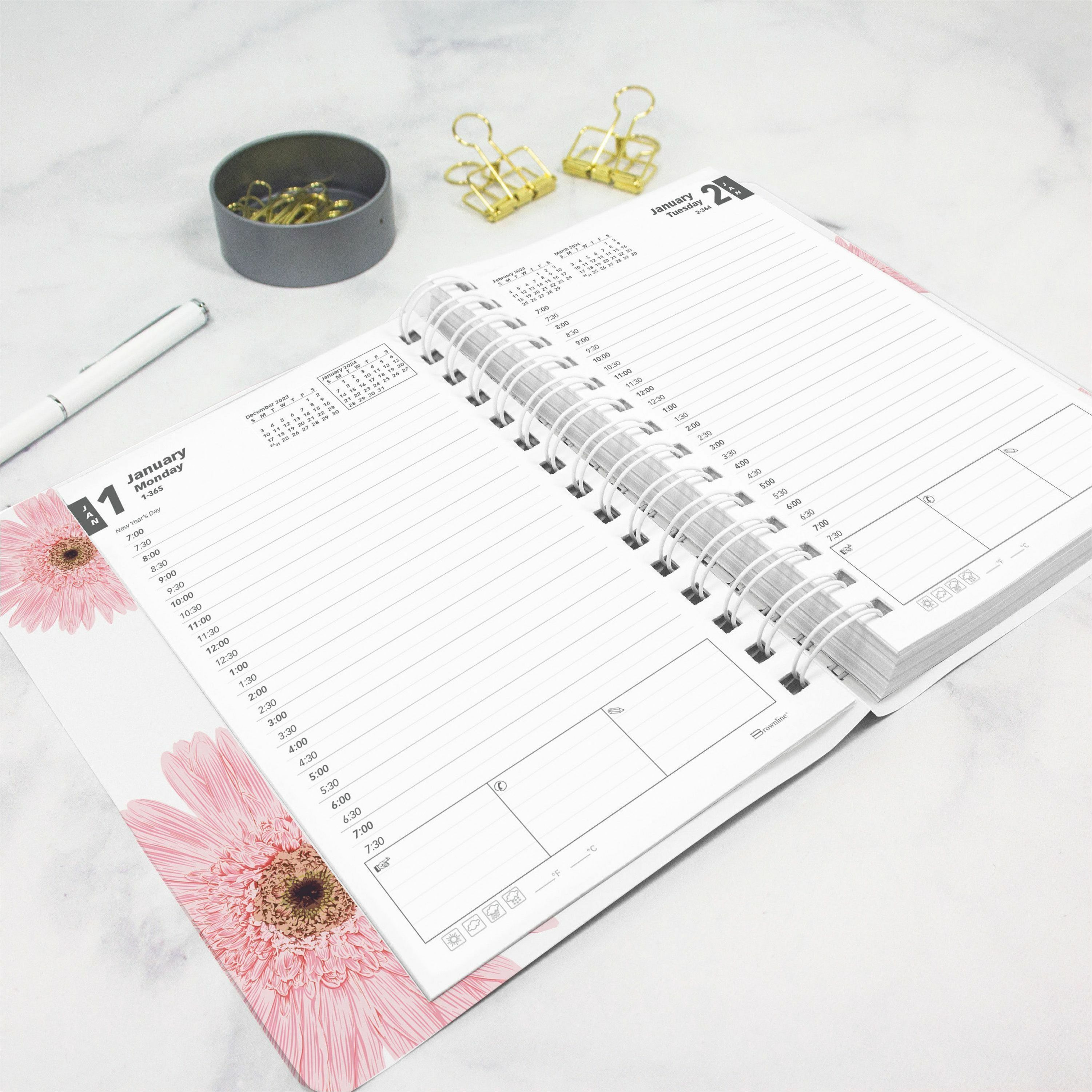 Brownline Essential Daily/Monthly Planner Book Appointment Books