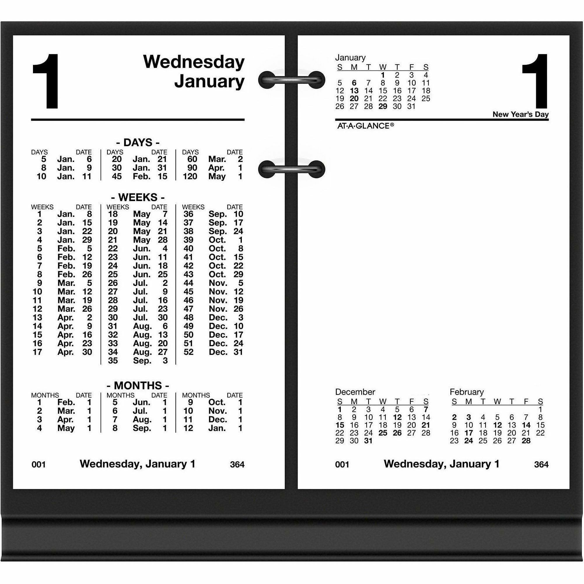 AtAGlance Financial Desk Calendar Refill