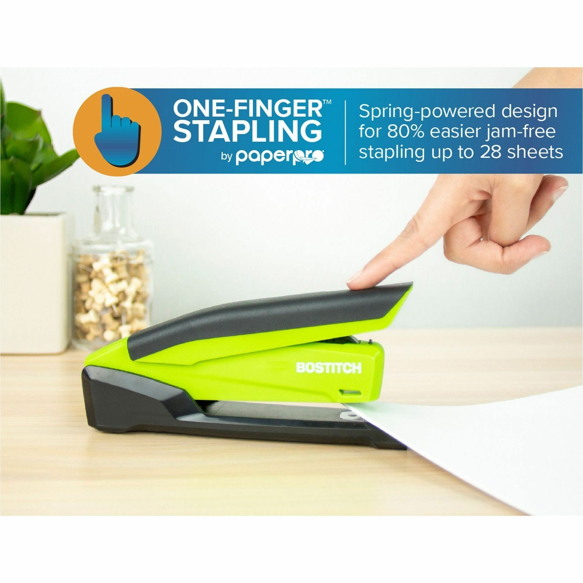 Bostitch InPower Spring-Powered Antimicrobial Desktop Stapler | Office