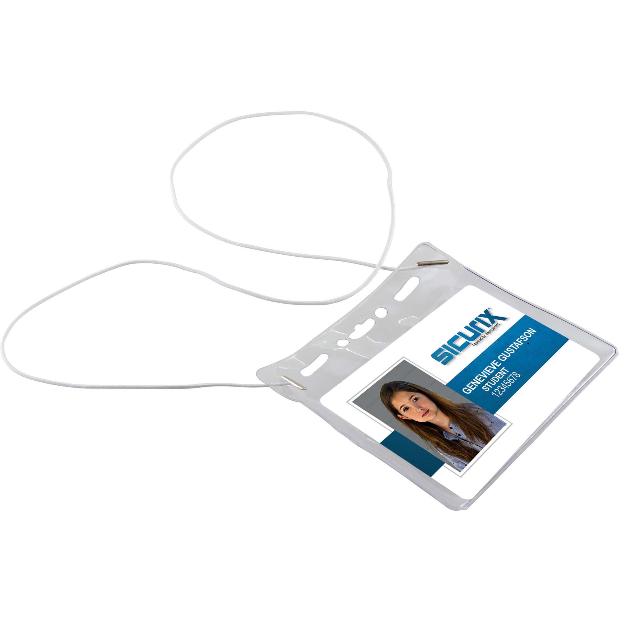 SICURIX Vinyl Badge Holder with Elastic Neckcord