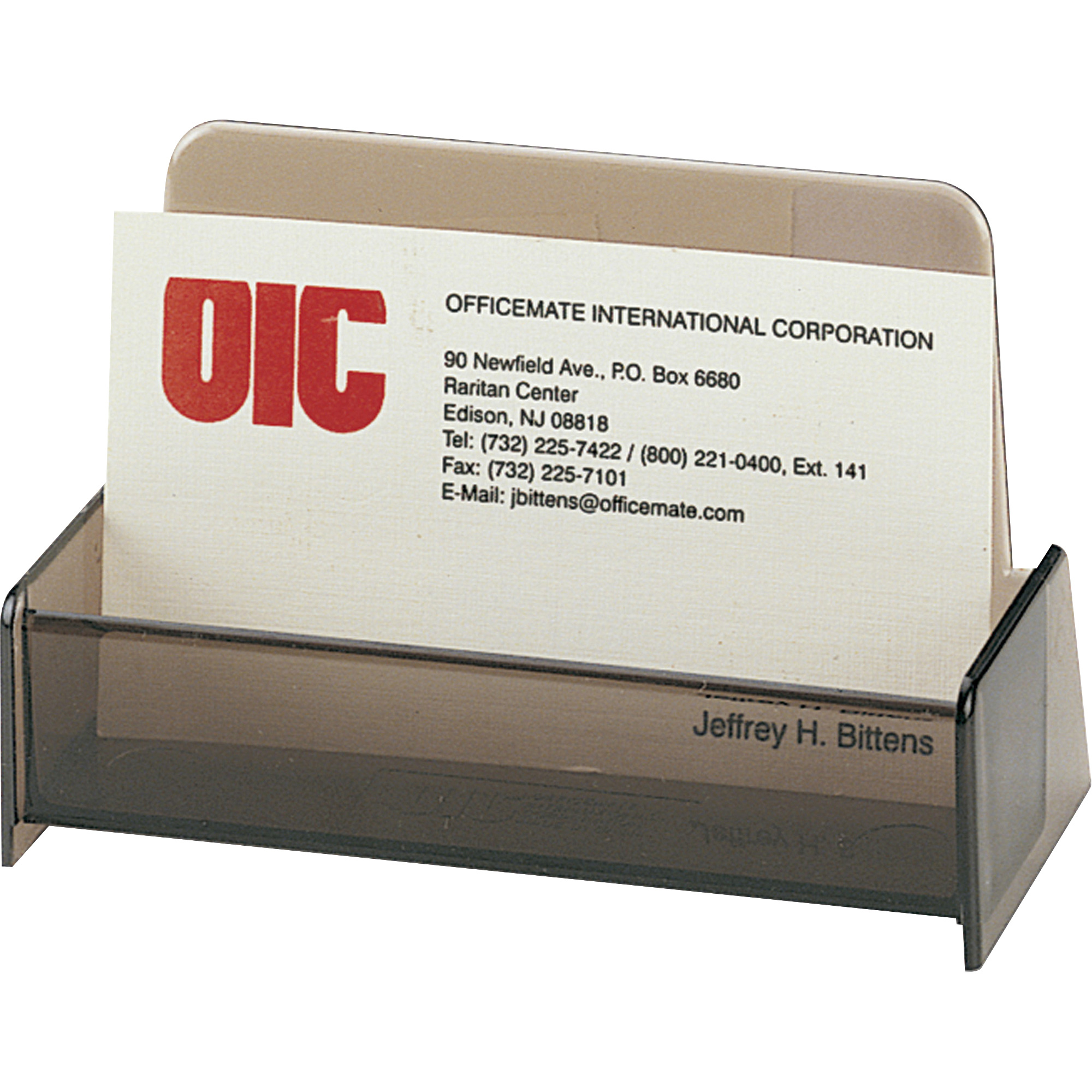Officemate 50Card Business Card Holder, Smoke Business Card Holders