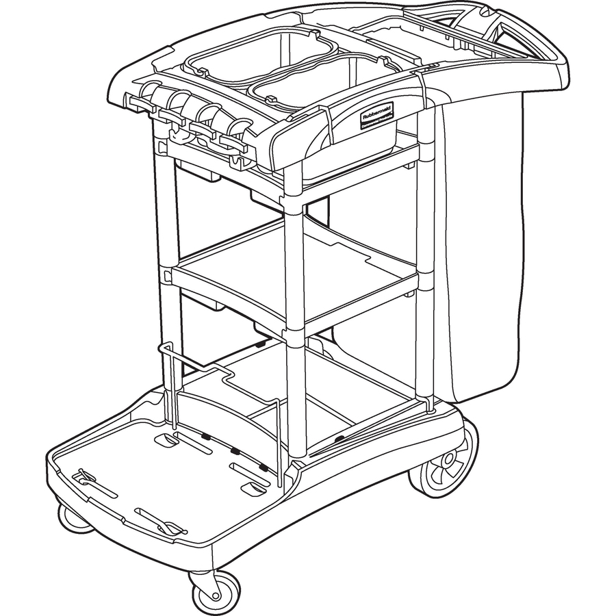 Rubbermaid 9T7200BK, Rubbermaid High Capacity Cleaning Cart
