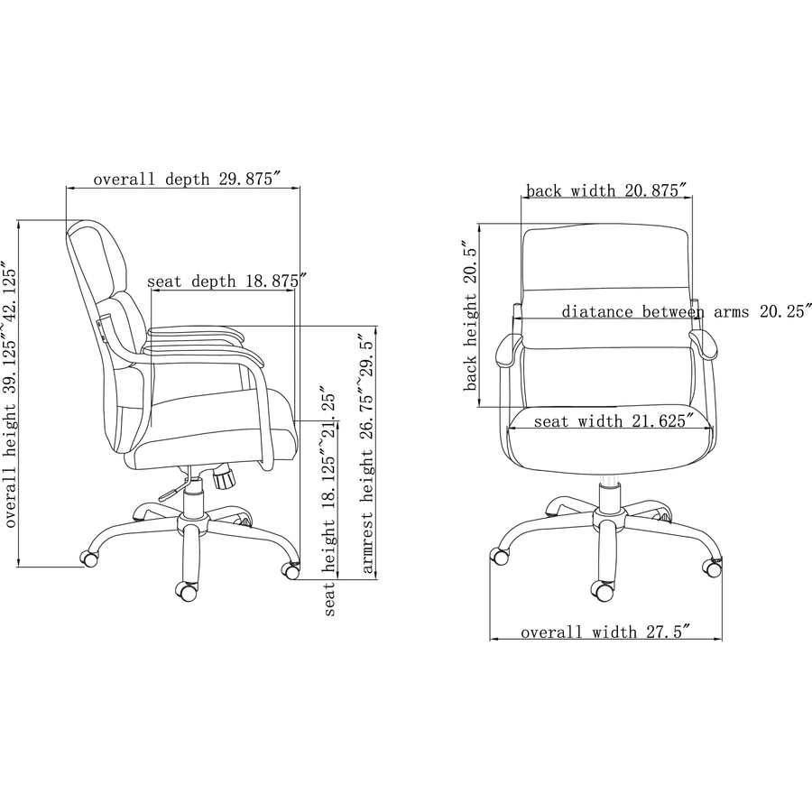 Lorell SOHO Collection Highback Leather Chair Executive/High Back