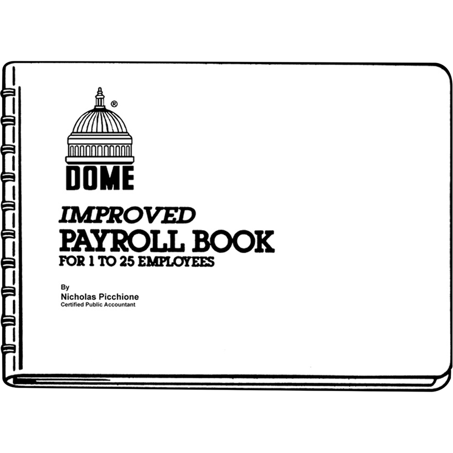DOM710 Dome® Simplified Payroll Record, Light Blue Vinyl Cover, 7 1/2