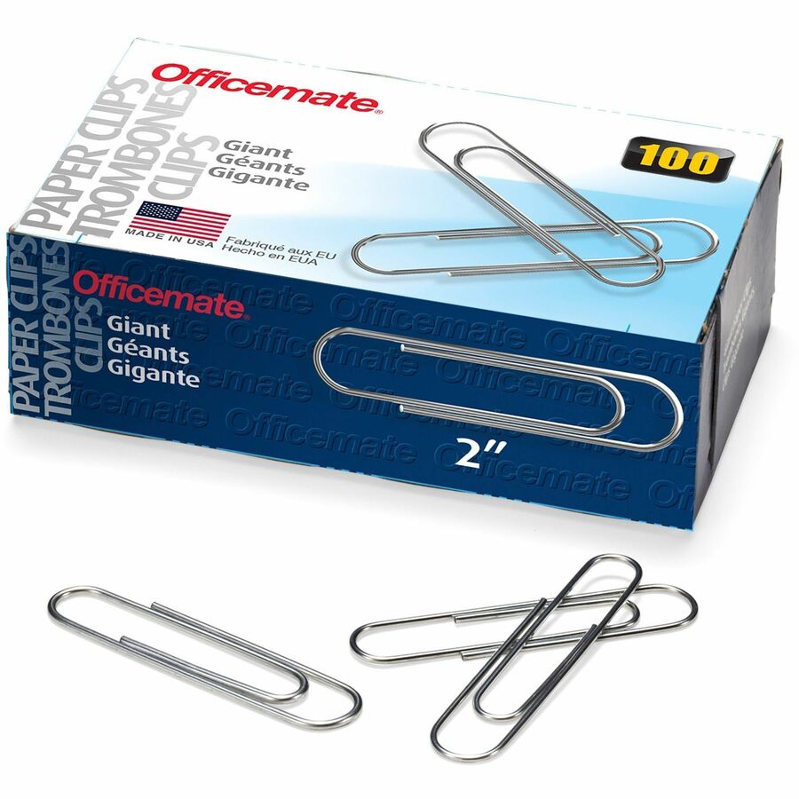 Officemate Giant Paper Clips Jumbo 2" Length x 0.5" Width 1000