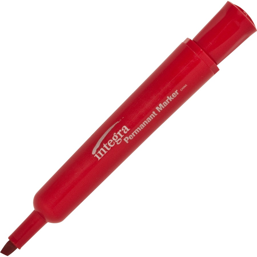 Integra Permanent Chisel Markers Chisel Marker Point Style Red 1