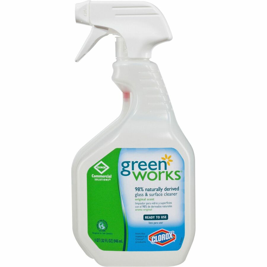 CLO00459 Green Works Glass & Surface Cleaner Spray 32 fl oz (1 quart) Original Scent 1