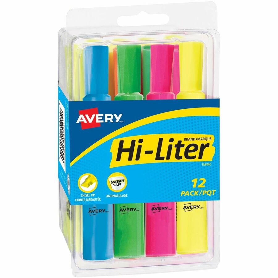 Avery® Desk Style HILITER®, Assorted Colours, 12/pk Corbett Office Plus