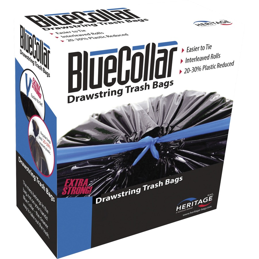 BlueCollar 30gallon Drawstring Trash Bags 30 gal Capacity 30