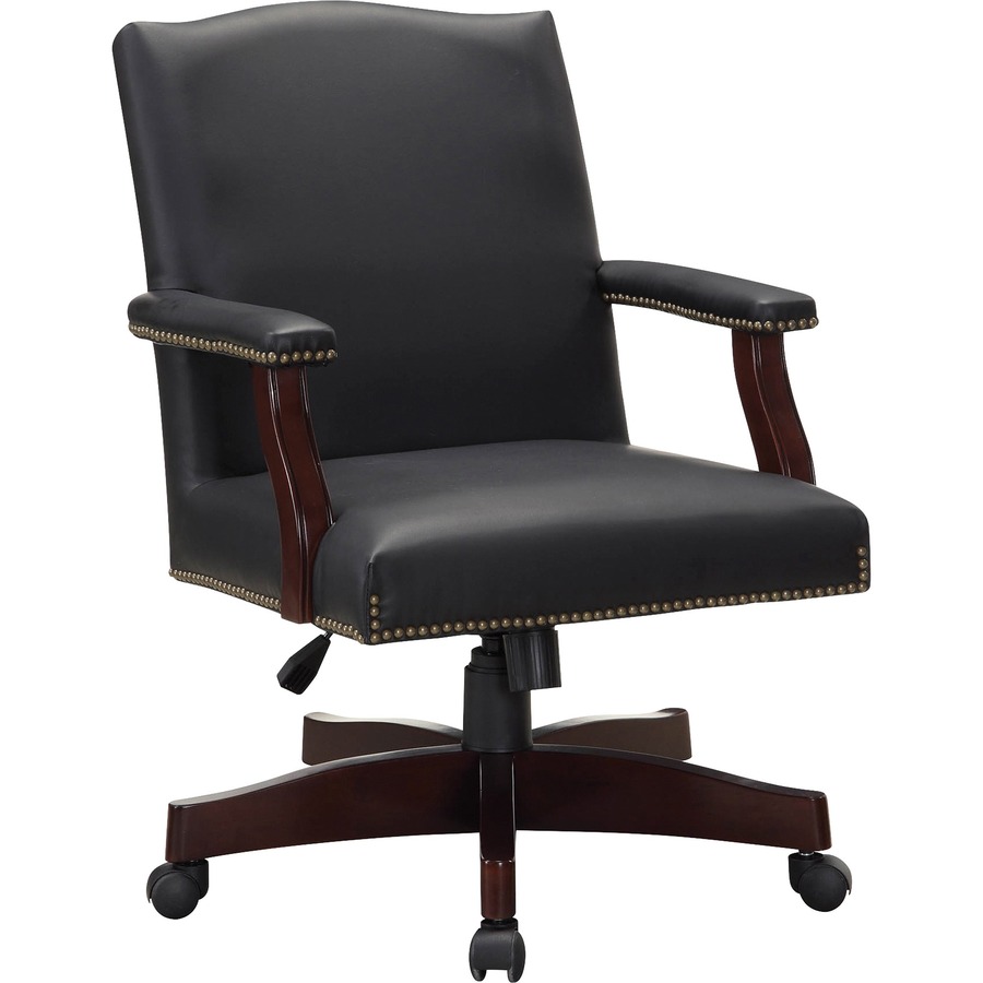 LLR68250 Lorell Traditional Executive Bonded Leather Chair Black