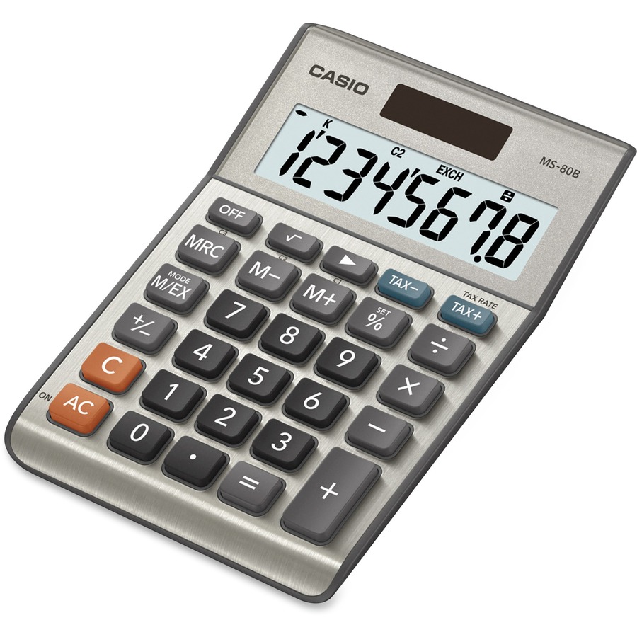 Casio MS80 Desktop Solar Tax Calculator Extra Large Display, Dual