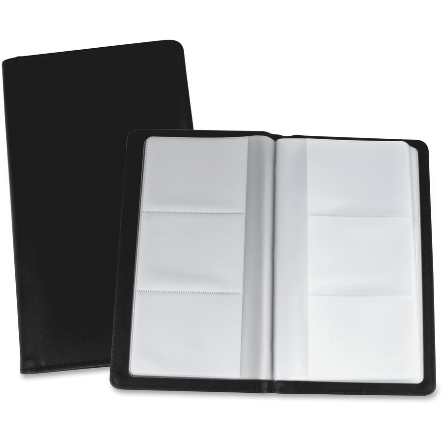 Lorell Business Card Storage Holder 0.7" x 4.8" x 7" x Vinyl, Plastic 1 Each Black