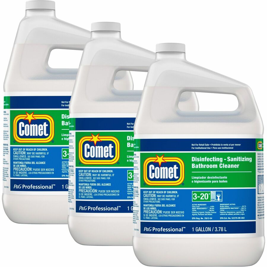 Comet Disinfecting Bathroom Cleaner Liquid 128 fl oz (4 quart) 3 / Carton White Servmart