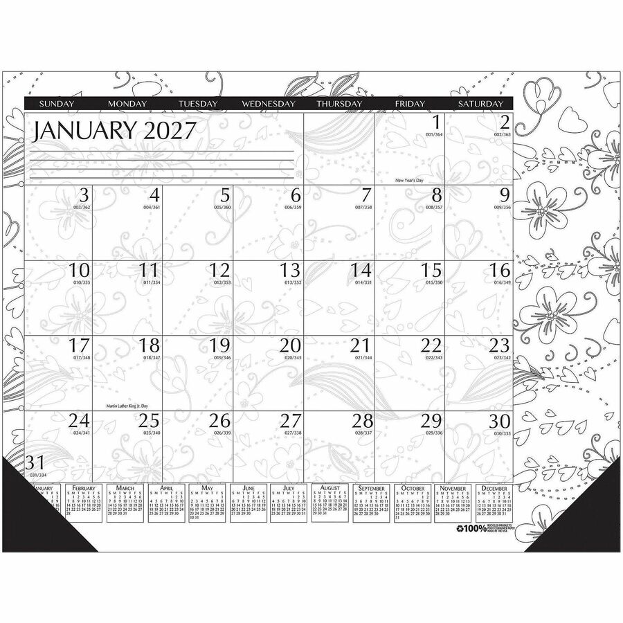 doodle desk calendar 2023 House of Doolittle Doodle Monthly Desk Pad Julian Dates Monthly