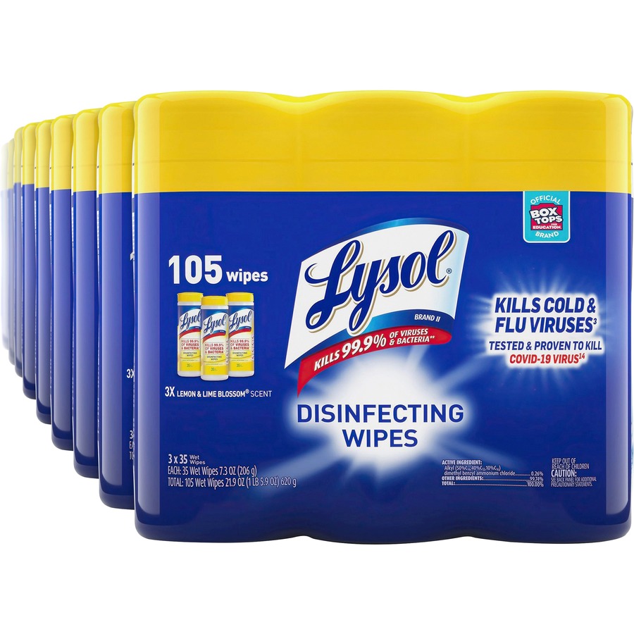 Lysol Disinfecting Wipes 3pack Wipe Lemon Scent 35 / Canister