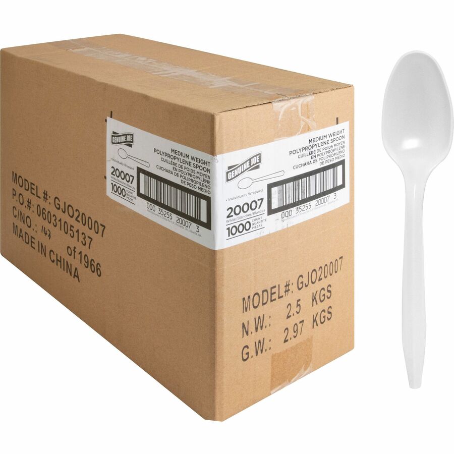 Genuine Joe Individually Wrapped Spoon 1 Piece(s) 1000/Carton