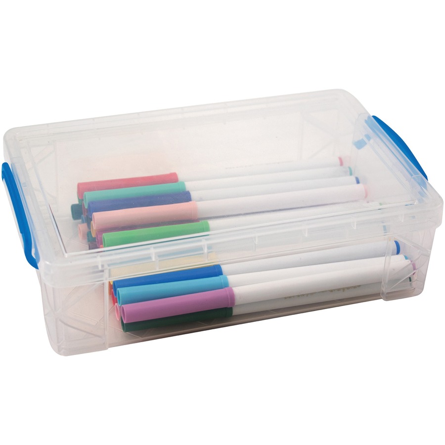 AVT37539 Advantus Clear Large Pencil Box External Dimensions 5.5