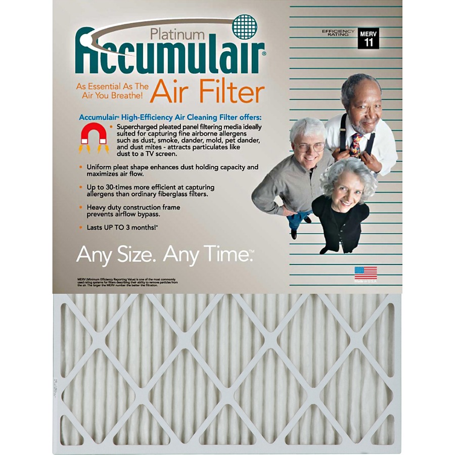 Accumulair Platinum Air Filter For Air Conditioner, Furnace Remove