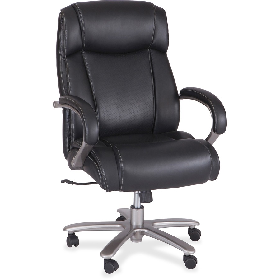 Safco Big & Tall Leather HighBack Task Chair Black Bonded Leather