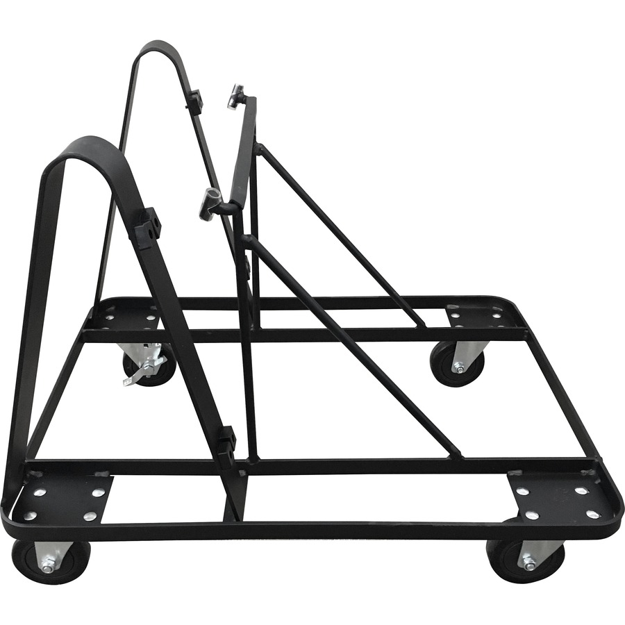 Lorell Stacking Dolly for 4Leg Stack Chairs Steel Black For 10 Devices 1 Each Servmart