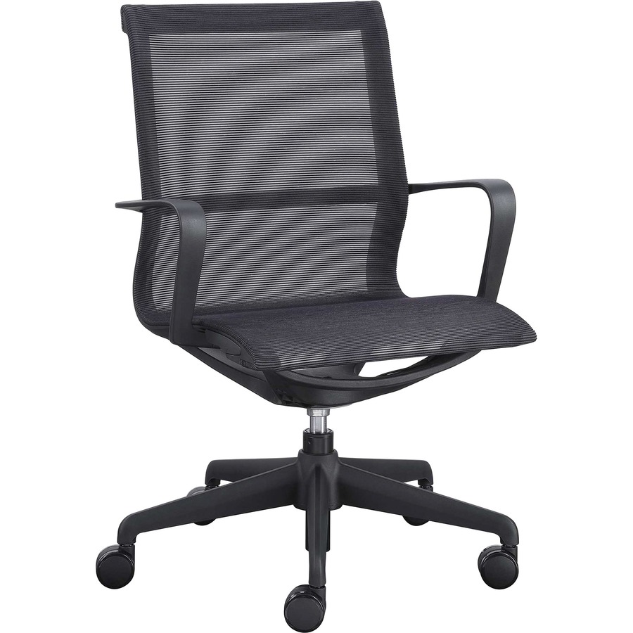 LLR40209 Lorell Executive Mesh Midback Chair Black Nylon Seat