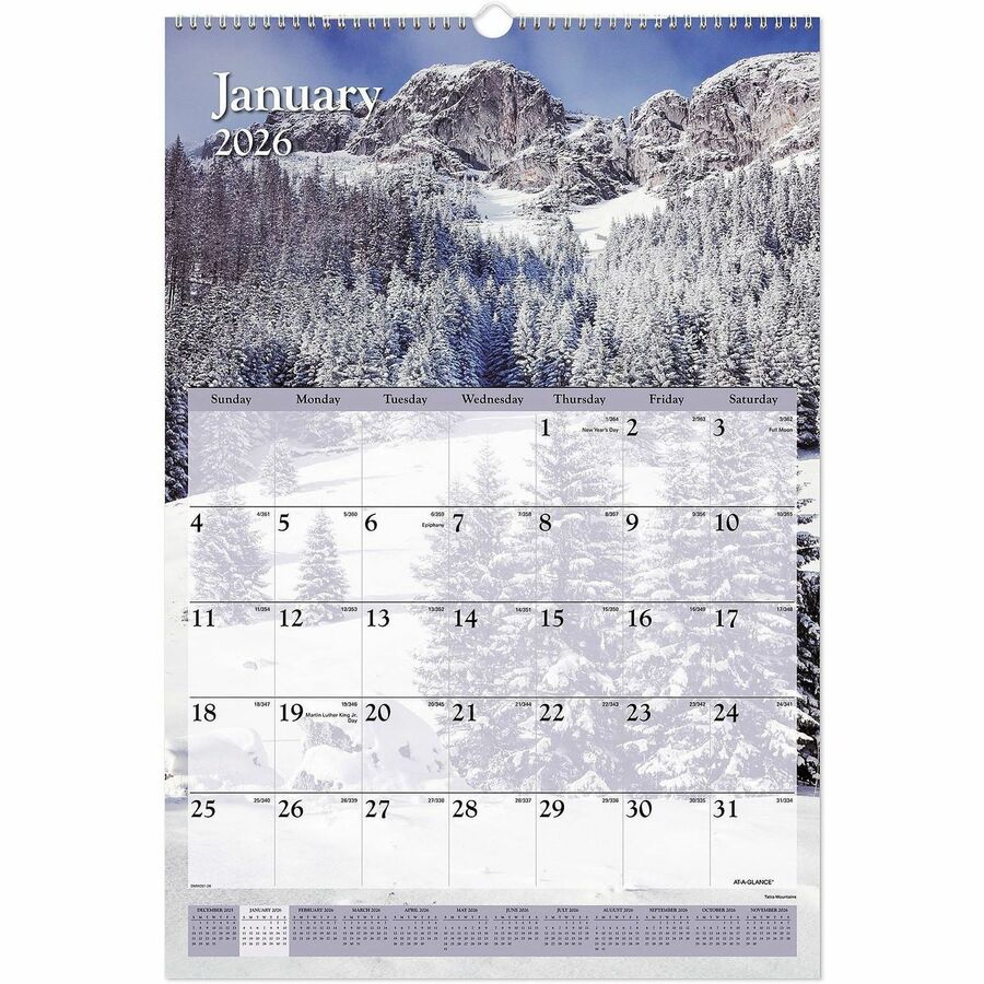 staples 2023 wall calendar AtAGlance Scenic Wall Calendar Monthly 1 Year January 2023