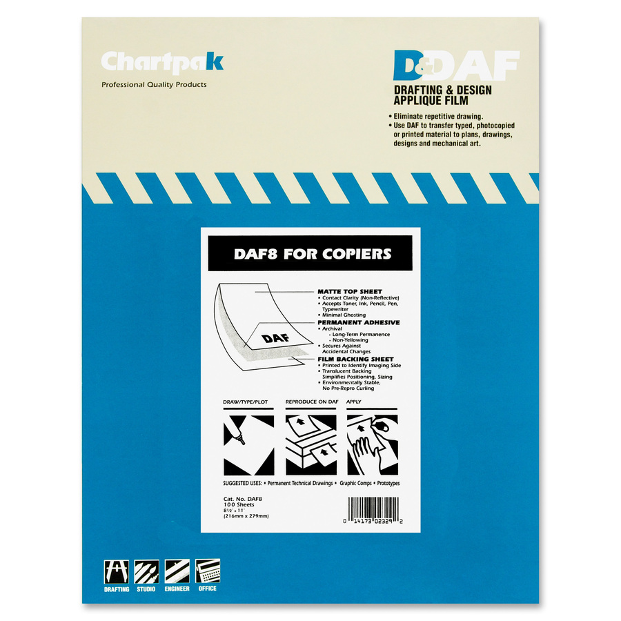 Chartpak 1.5 mil Applique Drafting Film Drafting & Tracing Paper