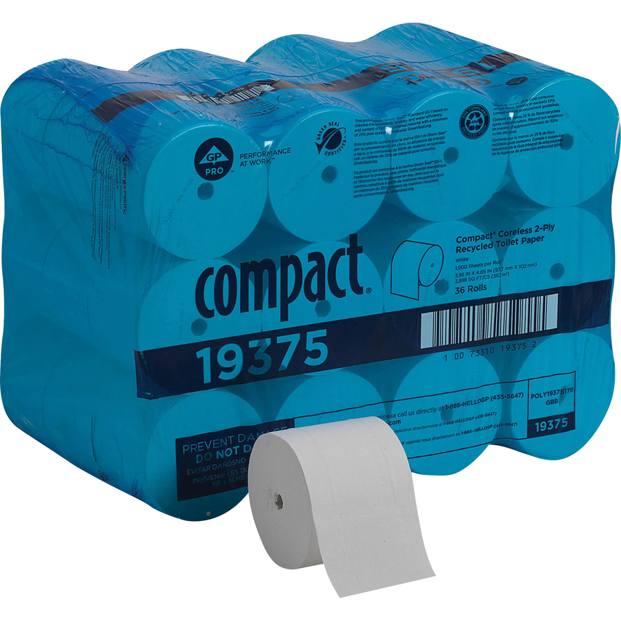 Compact Coreless Recycled Toilet Paper Bathroom Tissue