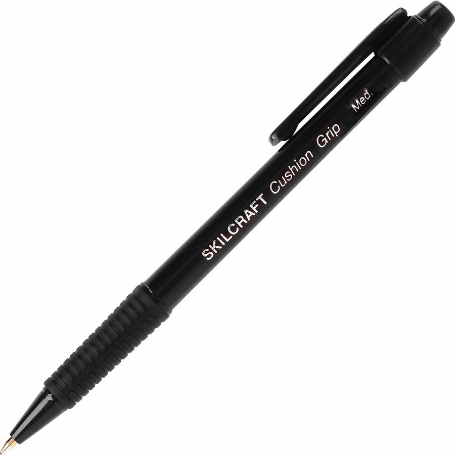 SKILCRAFT Retractable Cushion Grip Ballpoint Pen Medium Pen Point