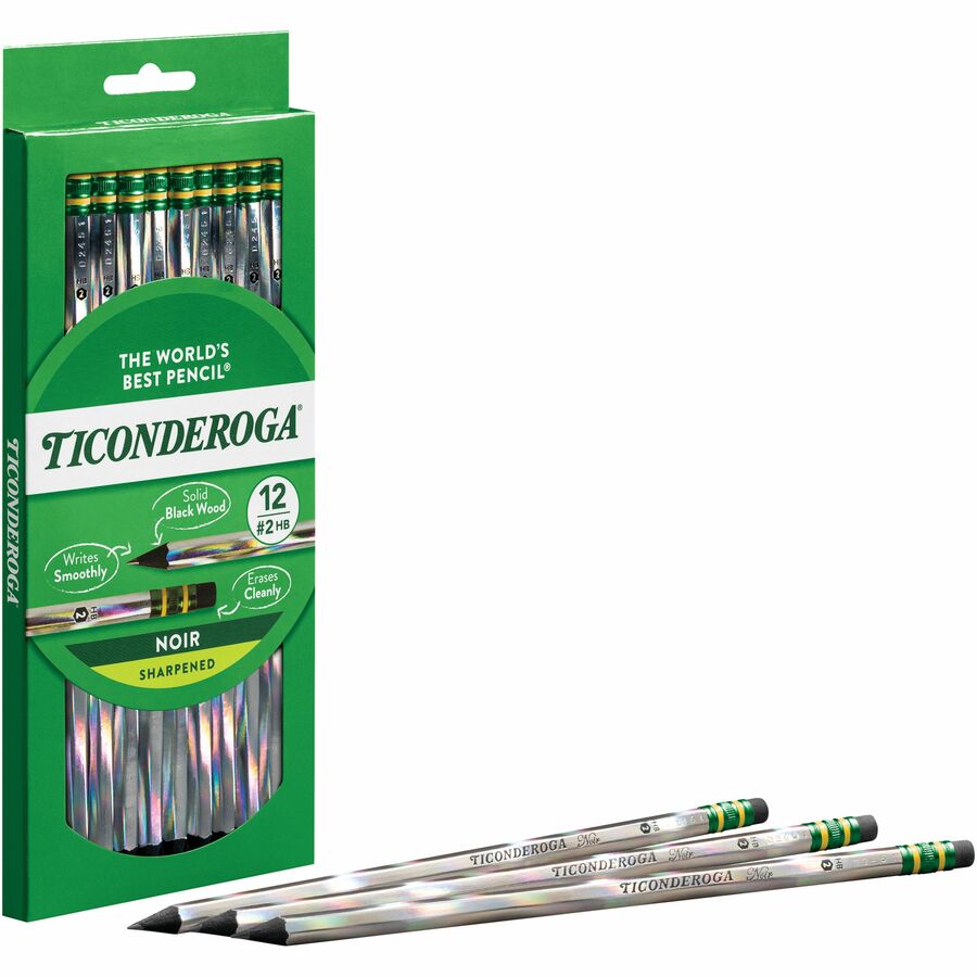 Ticonderoga Noir PreSharpened No. 2 Pencils Pencils Dixon Ticonderoga Company