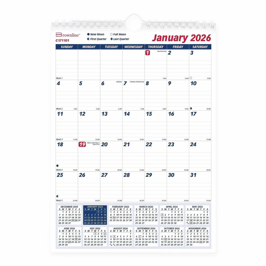Brownline Ruled Block Wall Calendar Calendars & Refills Dominion