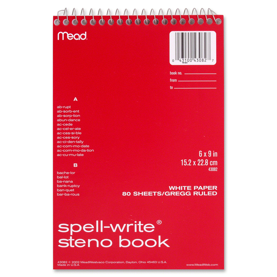 Mead SpellWrite Steno Book Notebooks ACCO Brands Corporation