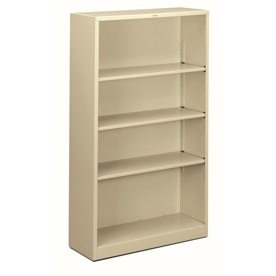 HON Brigade Steel Bookcase 4 Shelves 341/2"W Putty Finish Bookcase The HON Company